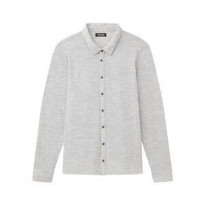 NAADAM Ultralight Button Up Shirt Wool Blend Light Gray Size M